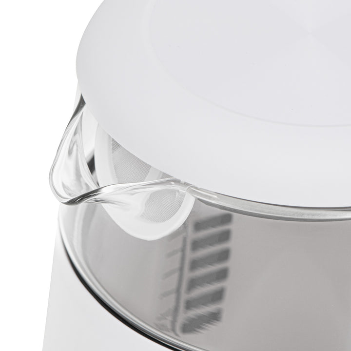 1.7L glass electric kettle with temperature control, LED, 40–100°C, Adler AD 1305 WS white