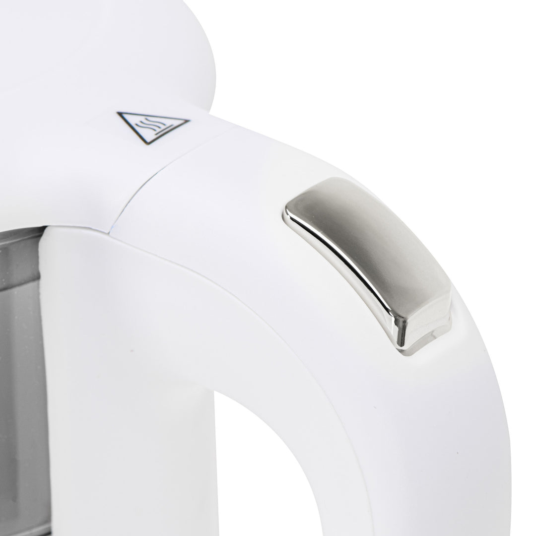 1.7L glass electric kettle with temperature control, LED, 40–100°C, Adler AD 1305 WS white