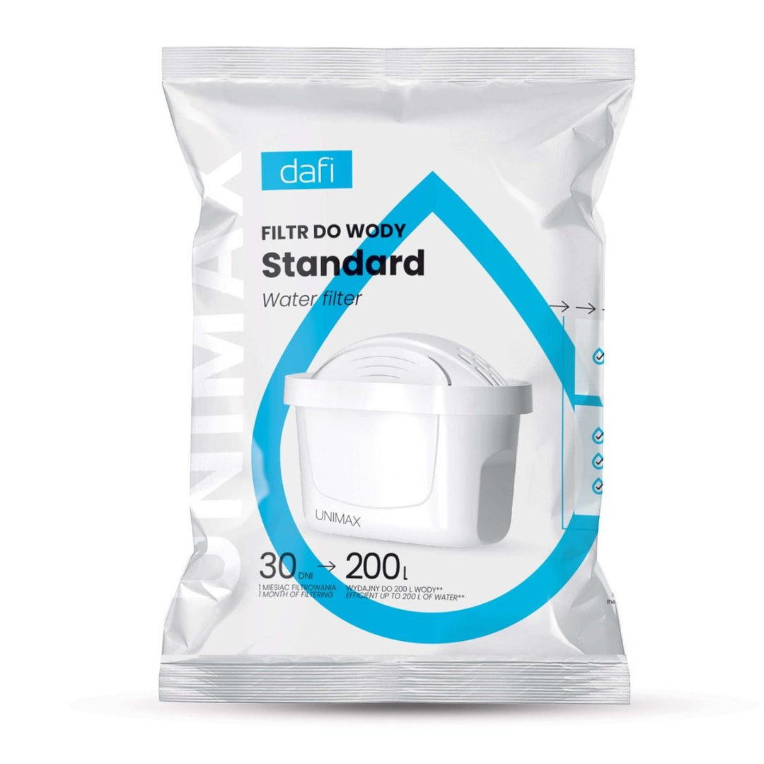 Set of 5 filters for the Dafi water filter pitcher, Unimax cartridge, capacity up to 200 L of water, reduces water hardness, D.WF.DAFI.UM.4+1.P