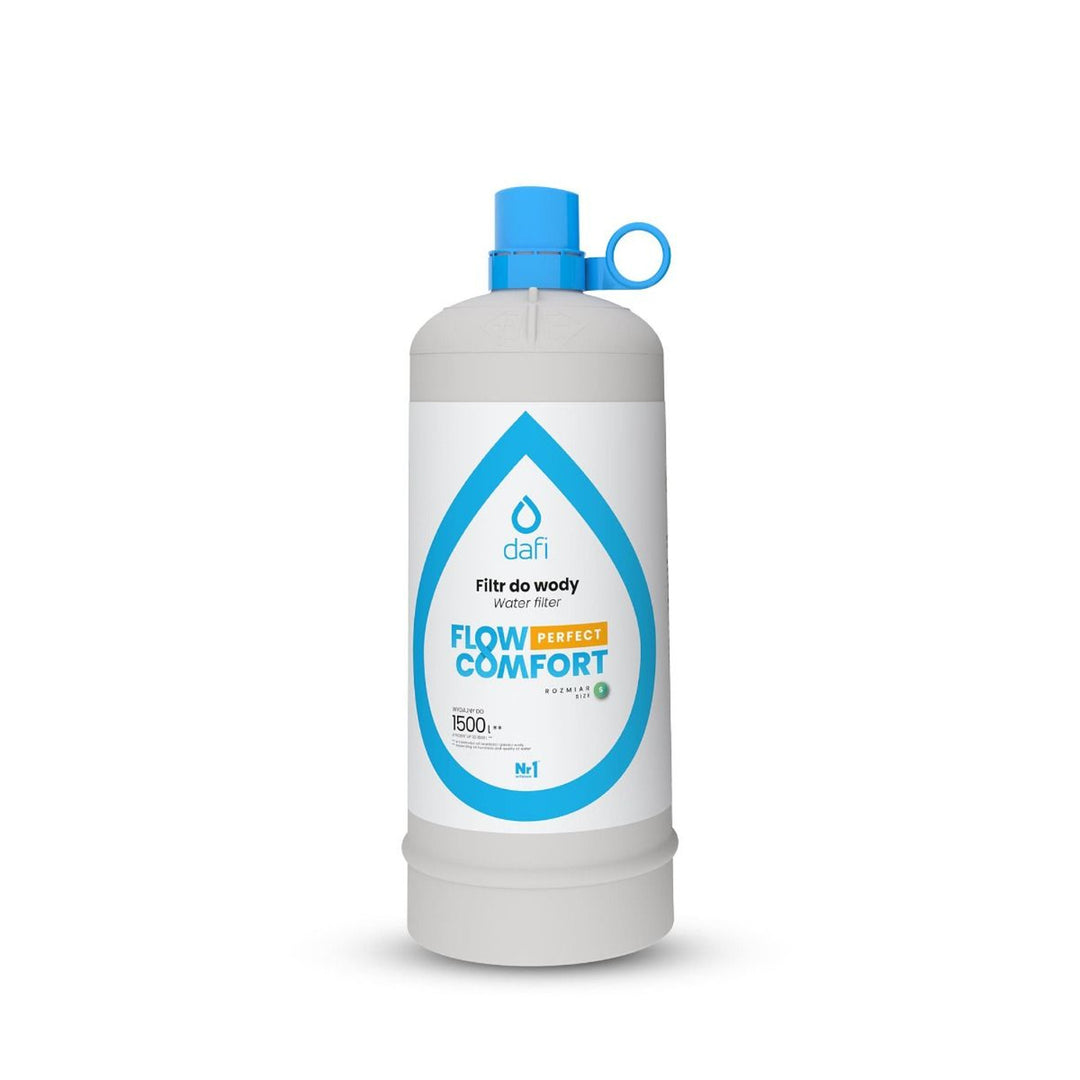 Dafi Flow Comfort Perfect filtration system, includes a filtered water faucet, filter flow rate up to 4.3 L/min, chrome finish, F.FR.FIL.POD.Z.REG.BAT.1.DR