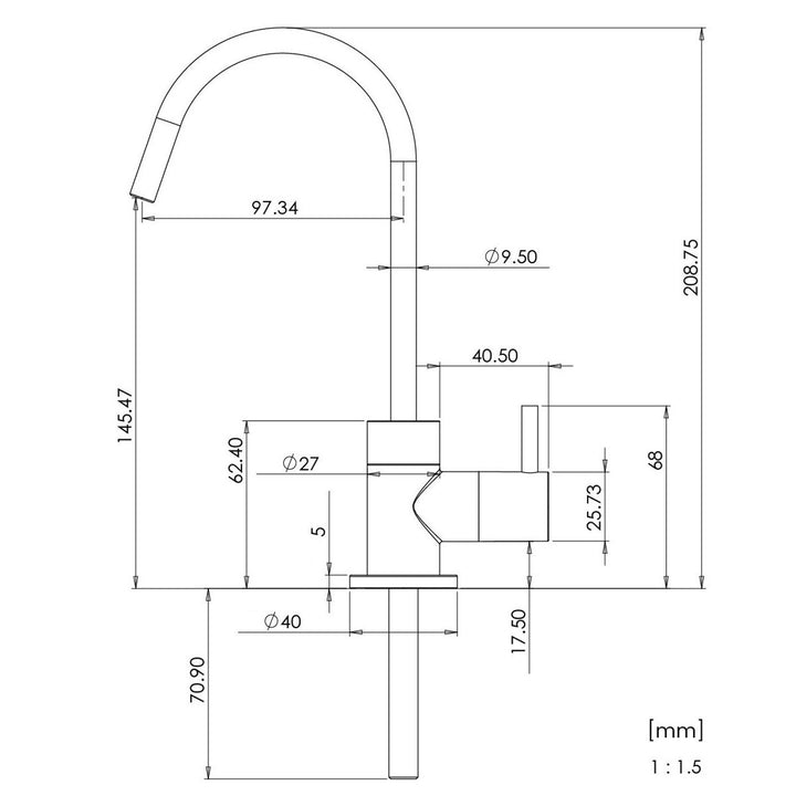 Dafi Flow Comfort Perfect filtration system, includes a filtered water faucet, filter flow rate up to 4.3 L/min, chrome finish, F.FR.FIL.POD.Z.REG.BAT.1.DR