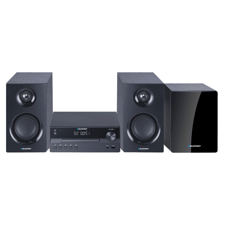 Blaupunkt Micro System, 240W Power, HDMI/CD/USB/FM/BT/PLL, parametric equalizer, LED display, clock and alarm function, black, MS55SUB
