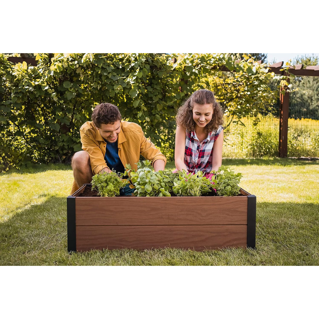 Keter Maple garden edging, plastic, brown, dimensions 106x106x32 cm, weather-resistant, 249299
