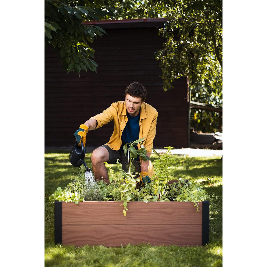 Keter Maple garden edging, plastic, brown, dimensions 106x106x32 cm, weather-resistant, 249299