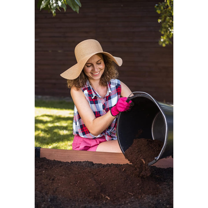 Keter Maple garden edging, plastic, brown, dimensions 106x106x32 cm, weather-resistant, 249299