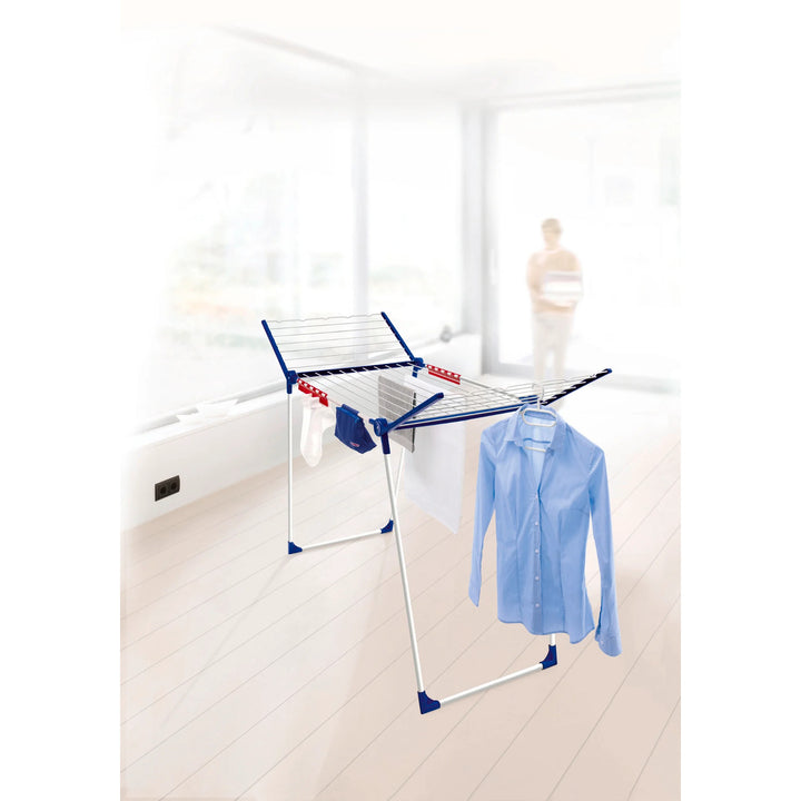 Leifheit Pegasus 200 Solid Comfort Drying Rack, 20 m line length, non-slip feet, weatherproof, 2 laundry clips, 81516