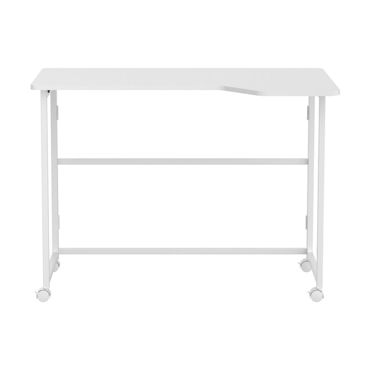 Maclean Folding Desk, White, Mobile, 100x65 cm, max. 50 kg, Corner, L-Shaped, MC-1250 L/W
