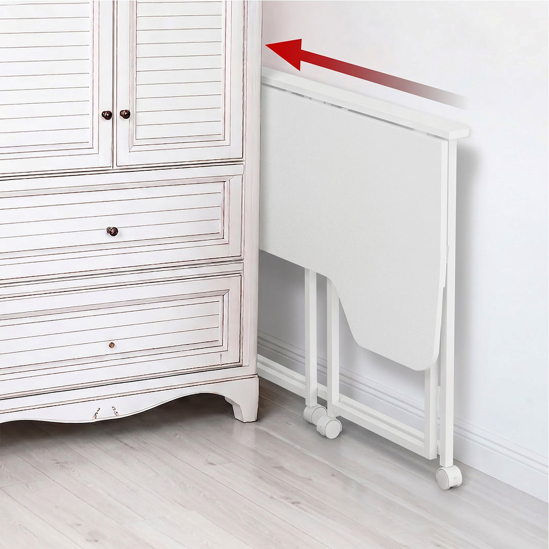 Maclean Folding Desk, White, Mobile, 100x65 cm, max. 50 kg, Corner, L-Shaped, MC-1250 L/W