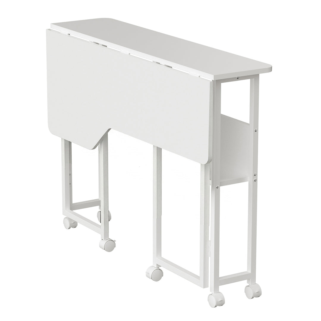 Maclean Folding Desk/Table, White, Mobile, 100x73 cm, max. 50 kg, Corner, L-Shaped, MC-126 L/W