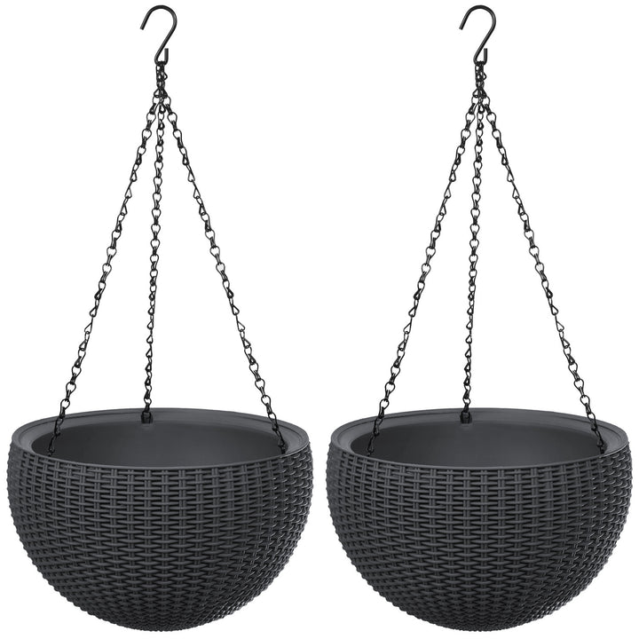 Keter Sphere Planter Hanging Pot, Anthracite, 2 pieces