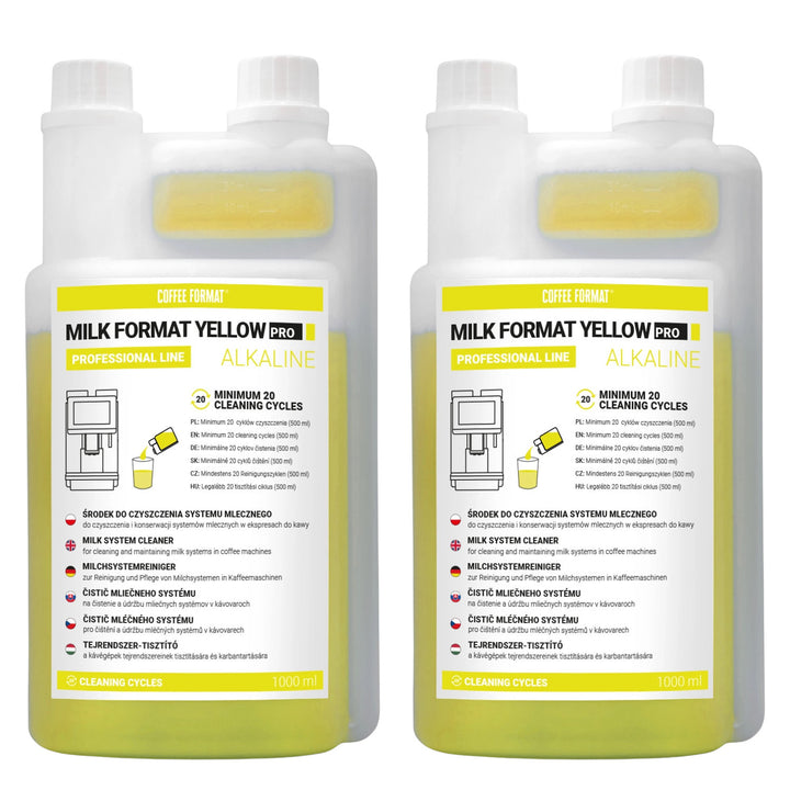 Milk System Cleaner, 2x1L, Coffee Format MILK FORMAT YELLOW PRO