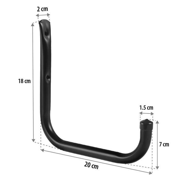 Set of 6 Maclean wall mounts for tires, wheels, ladders, and bicycles; steel construction; max. load 22 kg per mount; MC-487