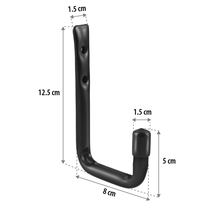 Set of 6 Maclean wall mounts for tires, wheels, ladders, and bicycles; steel construction; max. load 22 kg per mount; MC-489