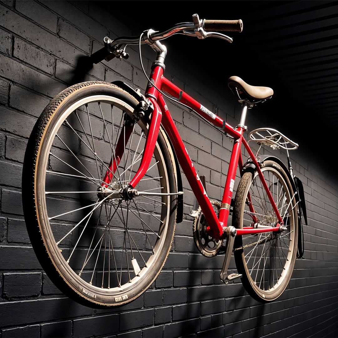 Set of 6 Maclean wall mounts for tires, wheels, ladders, and bicycles; steel construction; max. load 22 kg per mount; MC-489