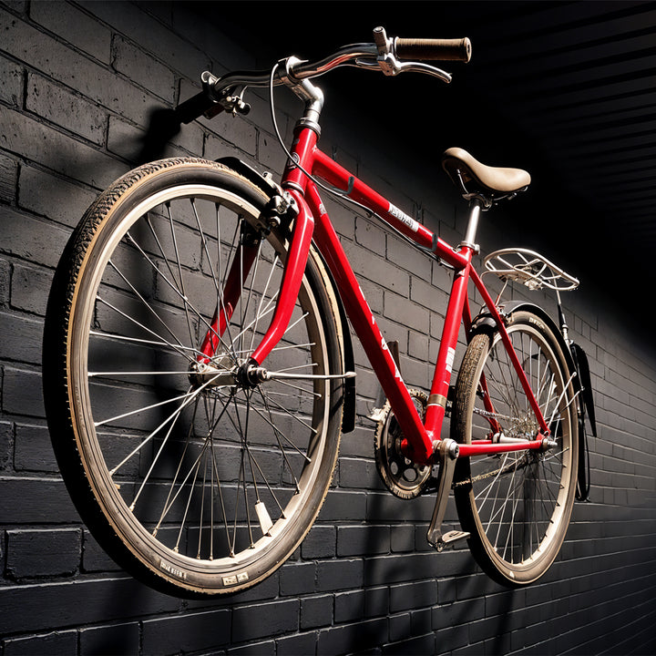 Set of 6 Maclean wall mounts for tires, wheels, ladders, and bicycles; steel construction; max. load 22 kg per mount; MC-489