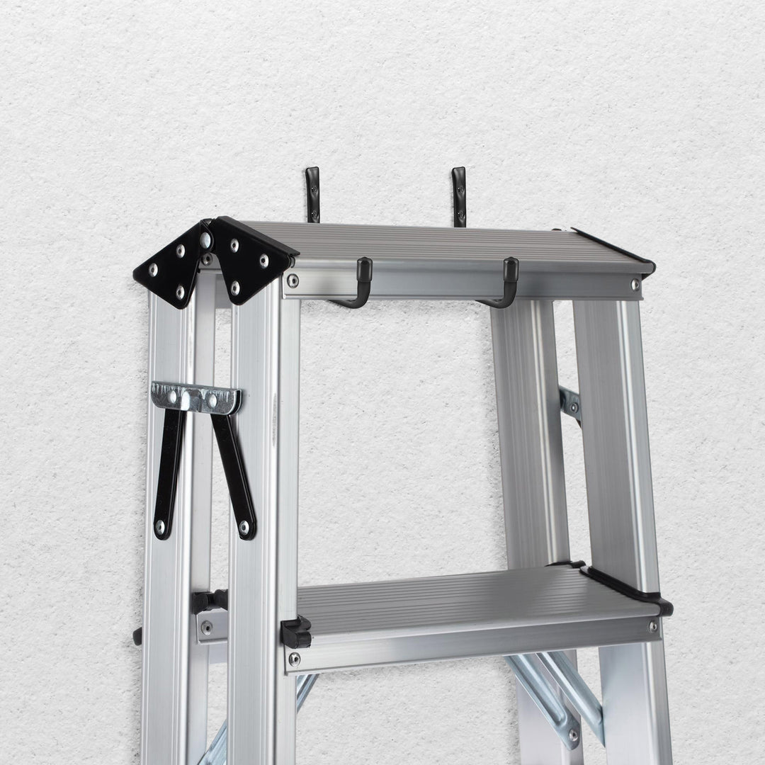 Set of 6 Maclean wall mounts for tires, wheels, ladders, and bicycles; steel construction; max. load 22 kg per mount; MC-489