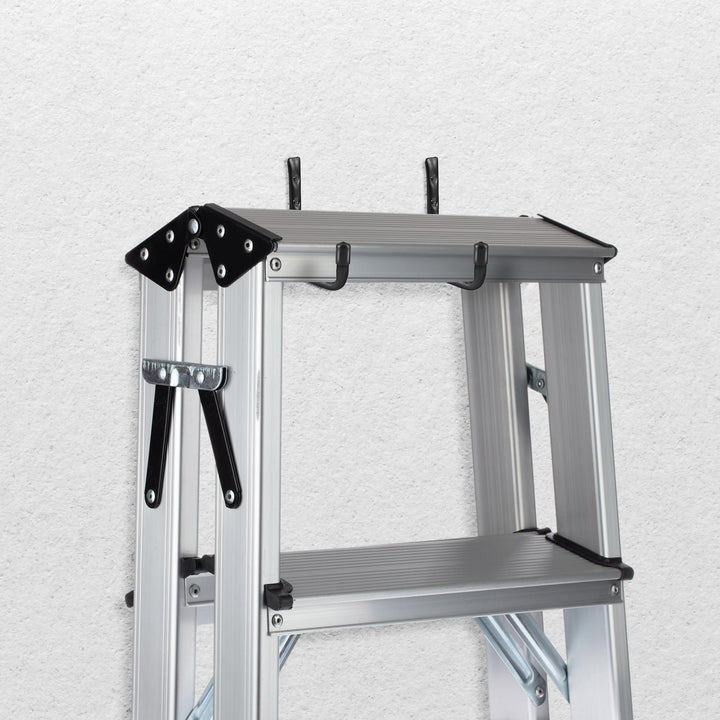 Set of 6 Maclean wall mounts for tires, wheels, ladders, and bicycles; steel construction; max. load 22 kg per mount; MC-489