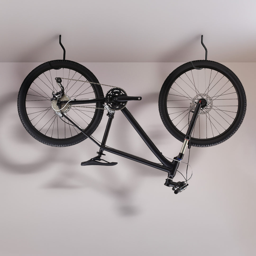 Set of 4 Maclean ceiling hooks for ladders, bicycles, and garden hoses; steel construction; max. load 10 kg per hook; MC-485