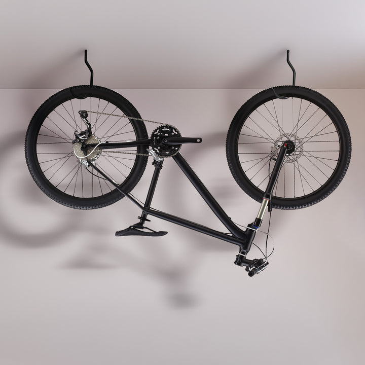 Set of 4 Maclean ceiling hooks for ladders, bicycles, and garden hoses; steel construction; max. load 10 kg per hook; MC-485