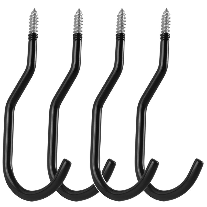 Set of 4 Maclean ceiling hooks for ladders, bicycles, and garden hoses; steel construction; max. load 10 kg per hook; MC-485