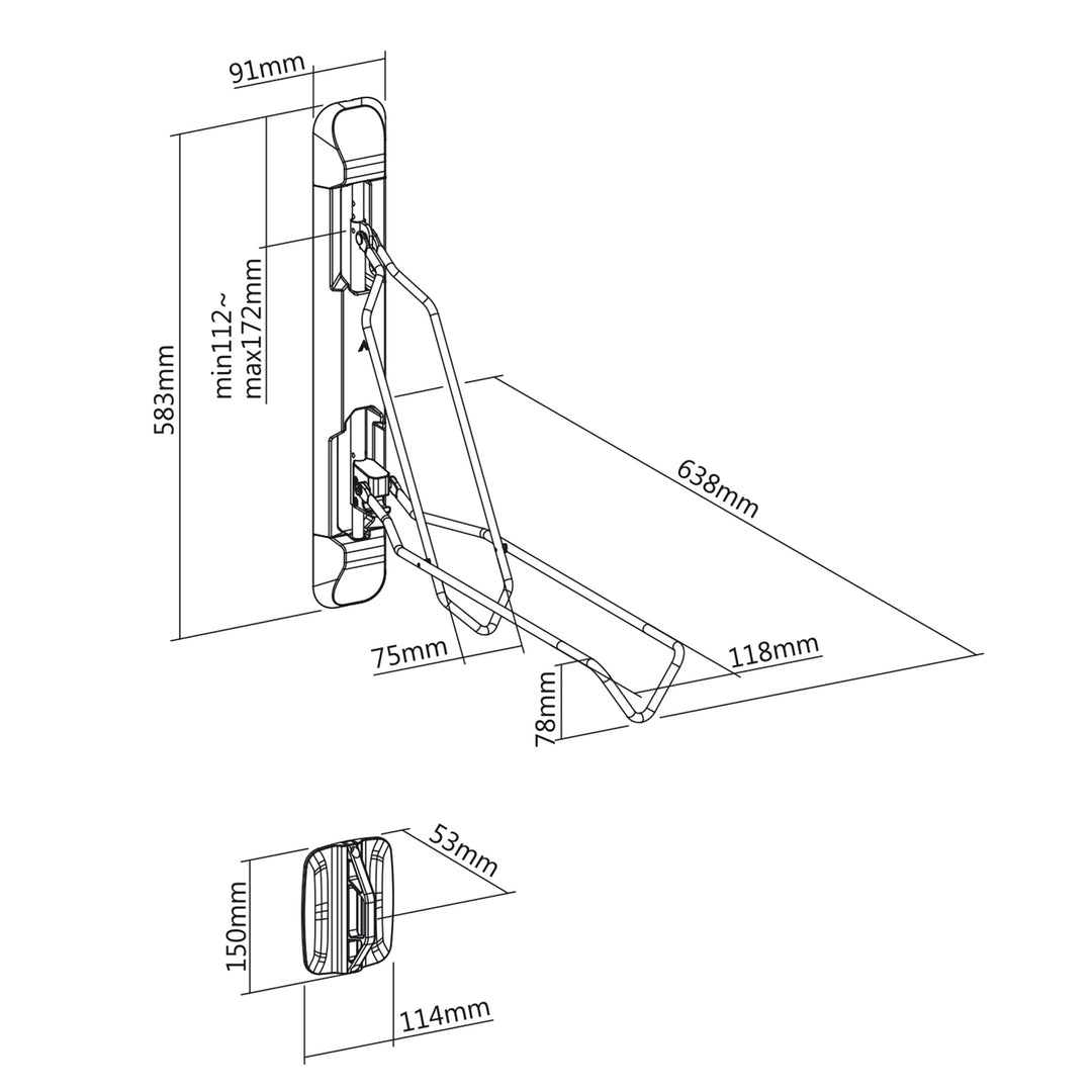 Maclean Wall-Mounted Bike Rack/Holder, max. 35 kg, MC-471, 3 pieces