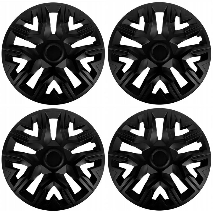 NRM The Best 14" Universal Car Hubcaps, Black, Set of 4