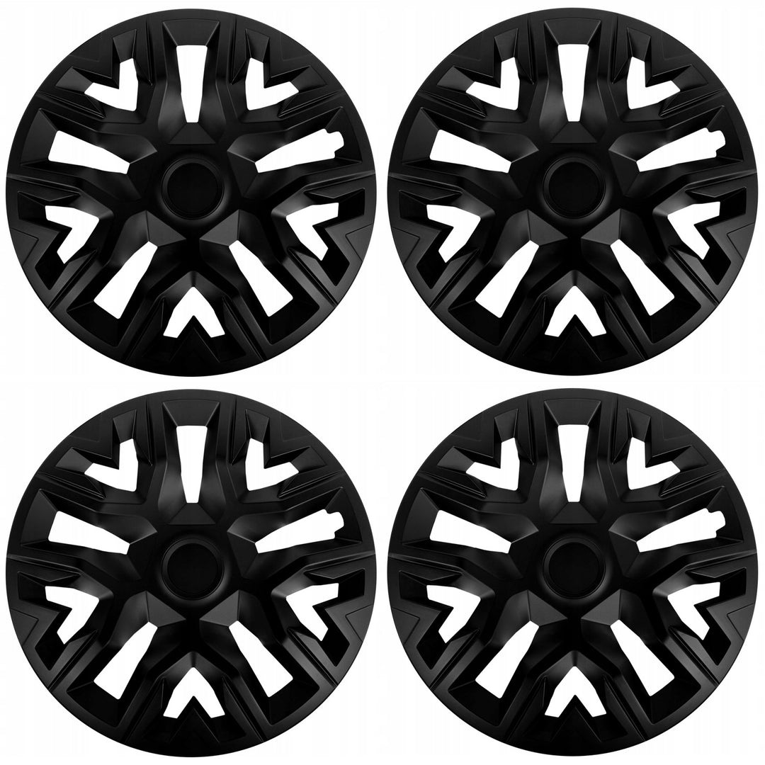 NRM The Best 15'' Universal Car Hubcaps, Black, Set of 4