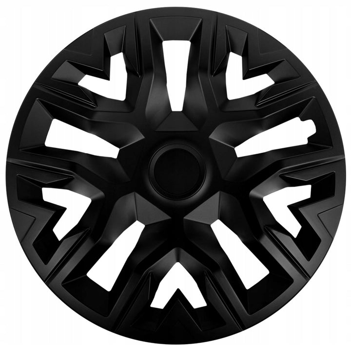 NRM The Best 15'' Universal Car Hubcaps, Black, Set of 4