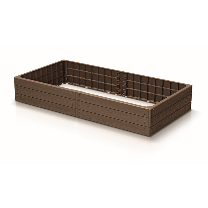 Prosperplast Base Woody Garden Edging, 149x75 cm, weather-resistant, modular design, brown, IBWR-7587U
