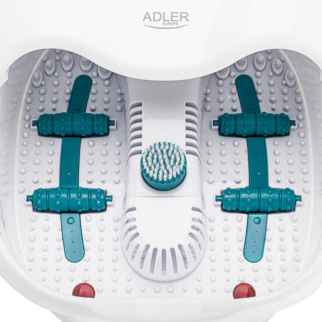 Adler Foot Massager, Bubble, Vibration, and Heat Massage, Infrared, 4 Rollers + 3 Attachments, AD 2167 White