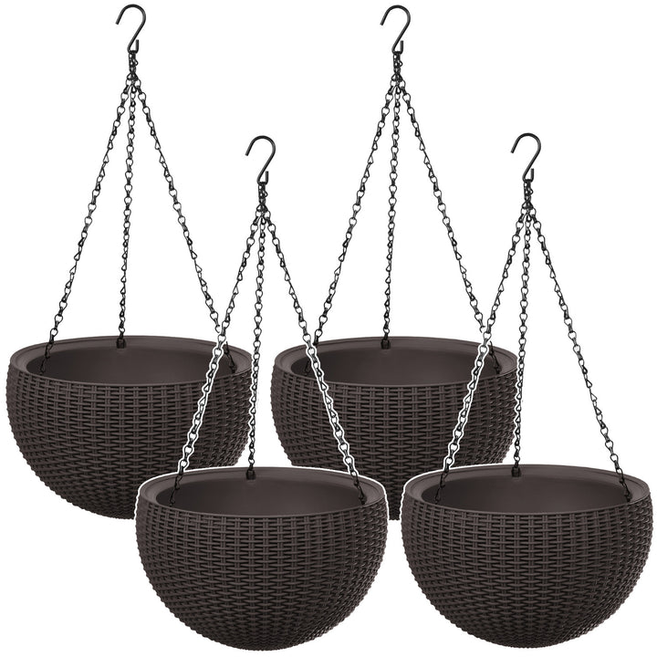Keter Sphere Planter Hanging Pot, Brown, 4-Pack