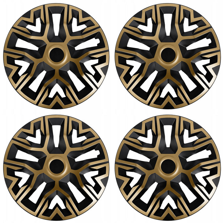 NRM The Best 14'' Universal Wheel Covers, Gold and Black, 4-Pack