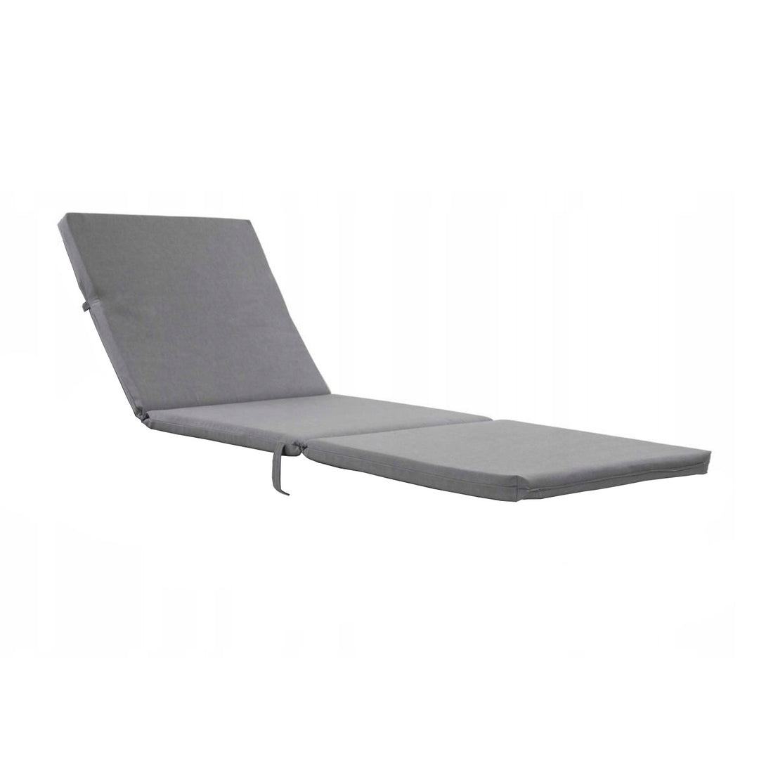 Daytona Deck Chair Cushion, gray, S-550 Melange fabric, size 192x64 cm, secured with an elastic strap, waterproof, Melange S-23