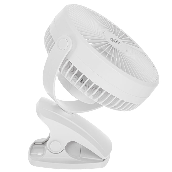 Desk fan with clip, rechargeable, 15.5 cm, 360° rotation, USB-C, Adler