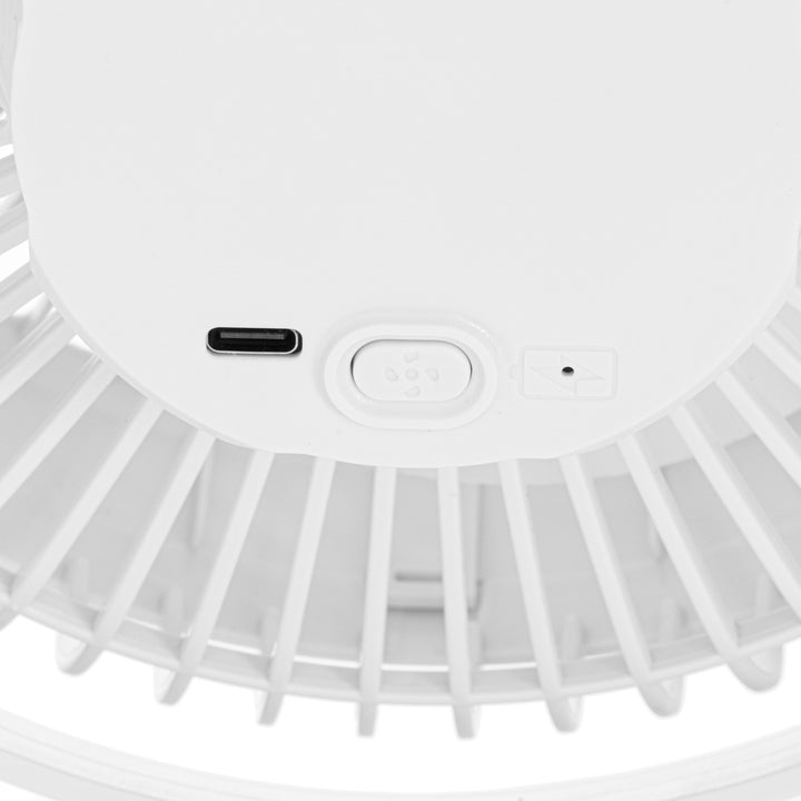 Desk fan with clip, rechargeable, 15.5 cm, 360° rotation, USB-C, Adler