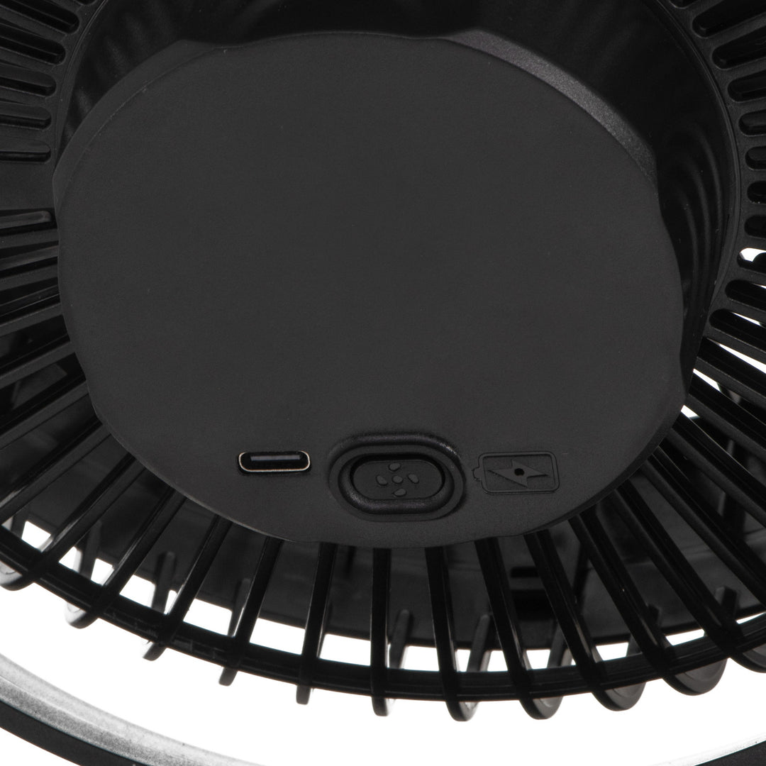Desk fan with clip, rechargeable, 15.5 cm, 360° rotation, USB-C, Adler