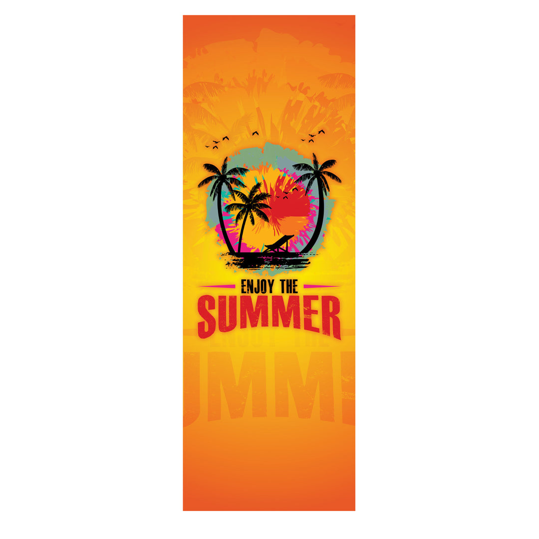 GreenBlue GB183 Classic Beech Deck Chair with "Enjoy The Summer" Print
