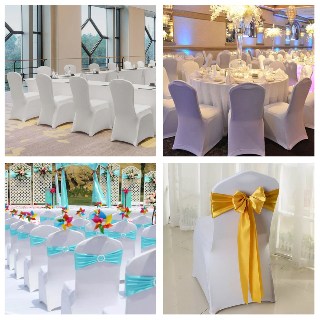 GreenBlue White Catering Chair Cover, 88x50x45 cm, Spandex, GB374, 4 pieces