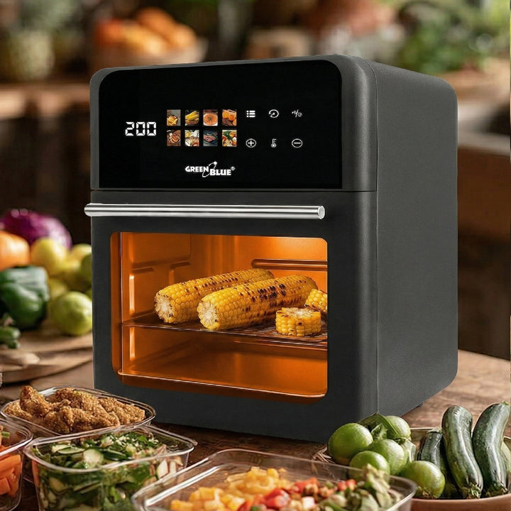 GreenBlue AIR FRYER Oil-Free Air Fryer, 1800W, 10L capacity, 8 programs, accessories, timer, GB950 + food thermometer/probe, GreenBlue GB178