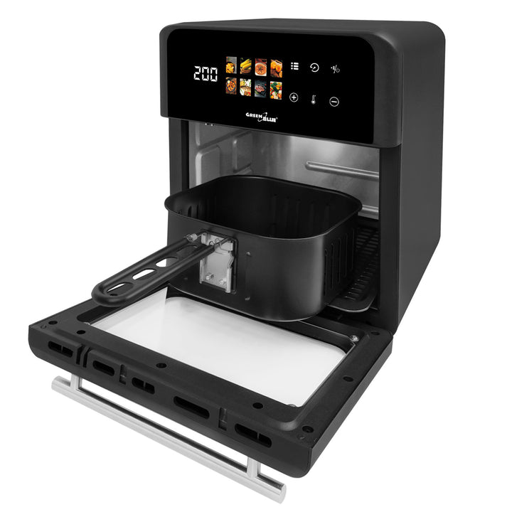 GreenBlue AIR FRYER Oil-Free Air Fryer, 1800W, 10L capacity, 8 programs, accessories, timer, GB950 + 100 16cm paper liners