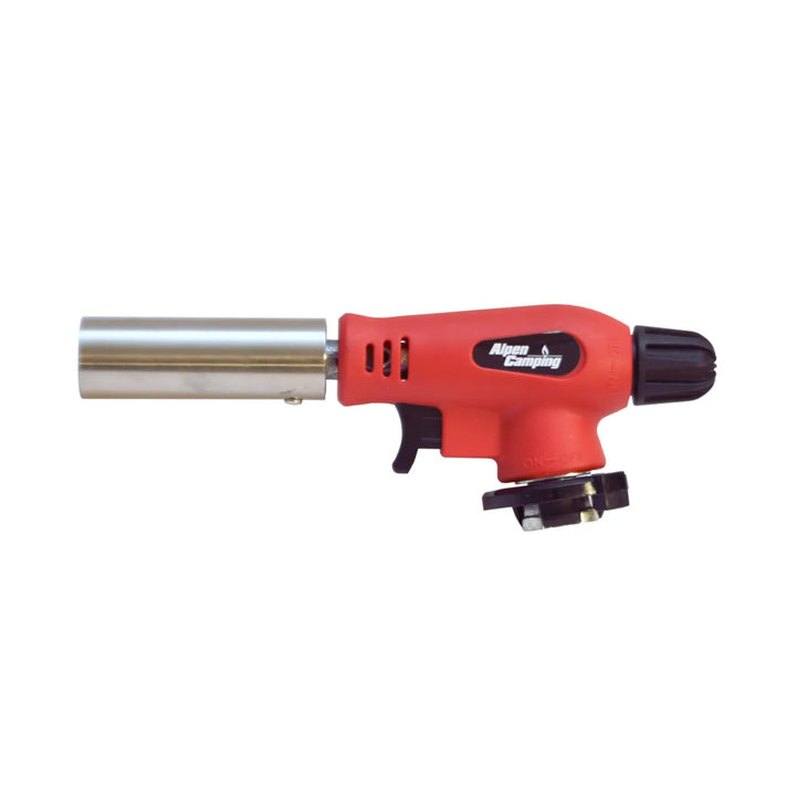 Alpen Camping cartridge burner, 360° rotation, flame temperature 1300°C, piezo ignition, OLIMP + 4x 227g GreenBlue gas cartridges. Certification: Pi 0875, compliant with EN417