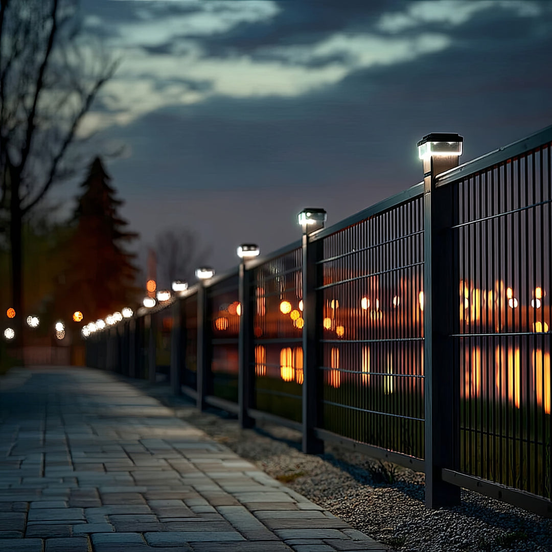 GreenBlue Solar LED Post Light, 100x100mm, Envelope-shaped Canopy, 3200K, GB128 WW, 4 pieces