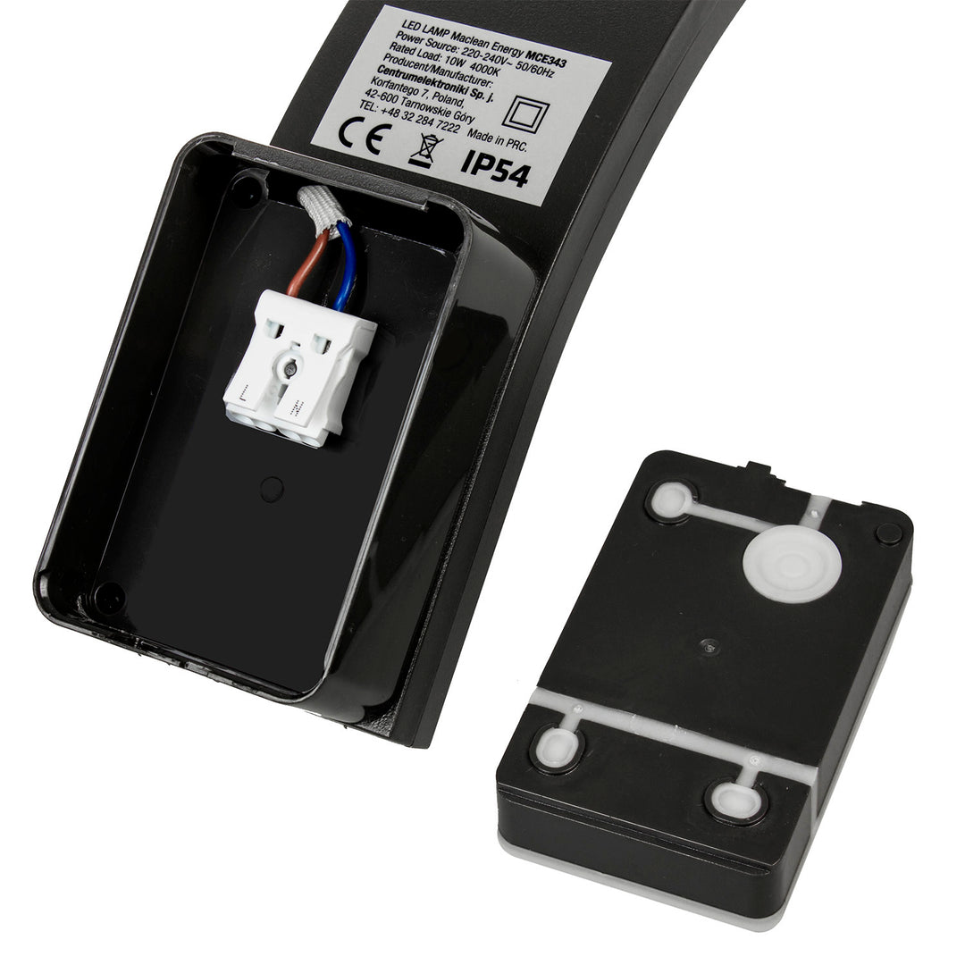 Maclean LED Facade Light, 800 lm, IP54, 10 W, natural white (4000 K), black, MCE343 B, 2 pieces