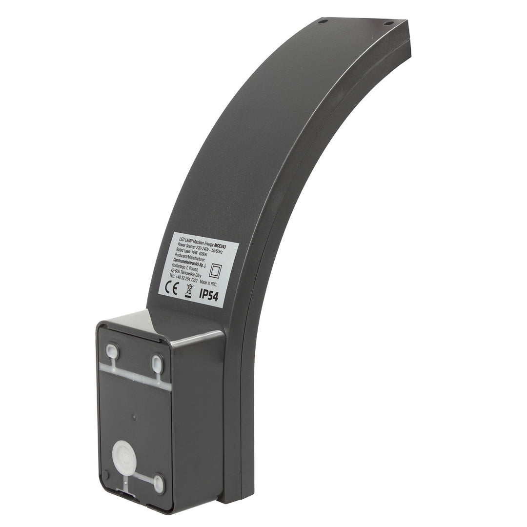 Maclean LED Facade Light, 800 lm, 10 W, natural white light (4000 K), gray, MCE343 GR, 2 pieces