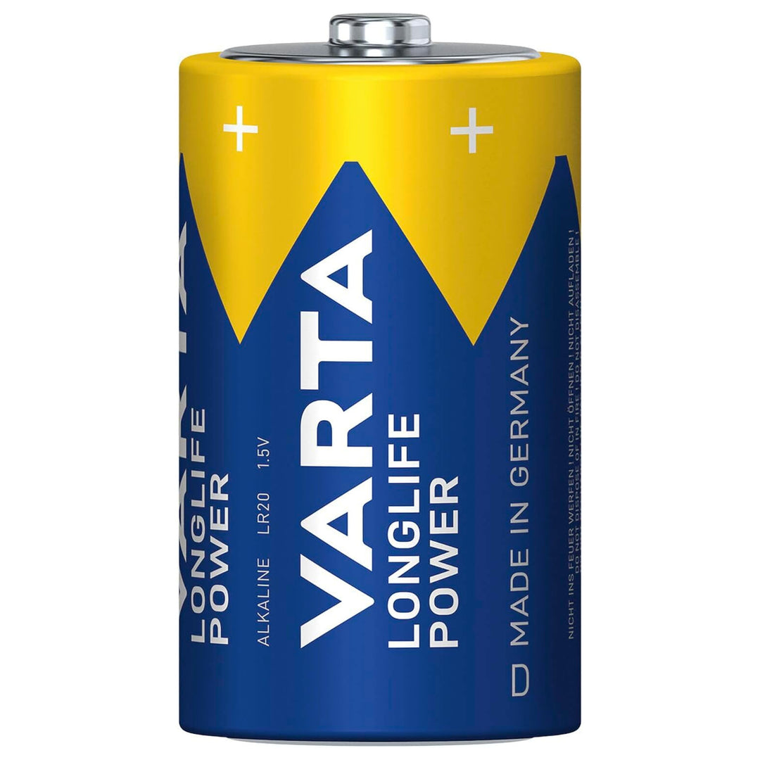 6x R-20 R20 D 1.5V alkaline batteries, Longlife Power by Varta