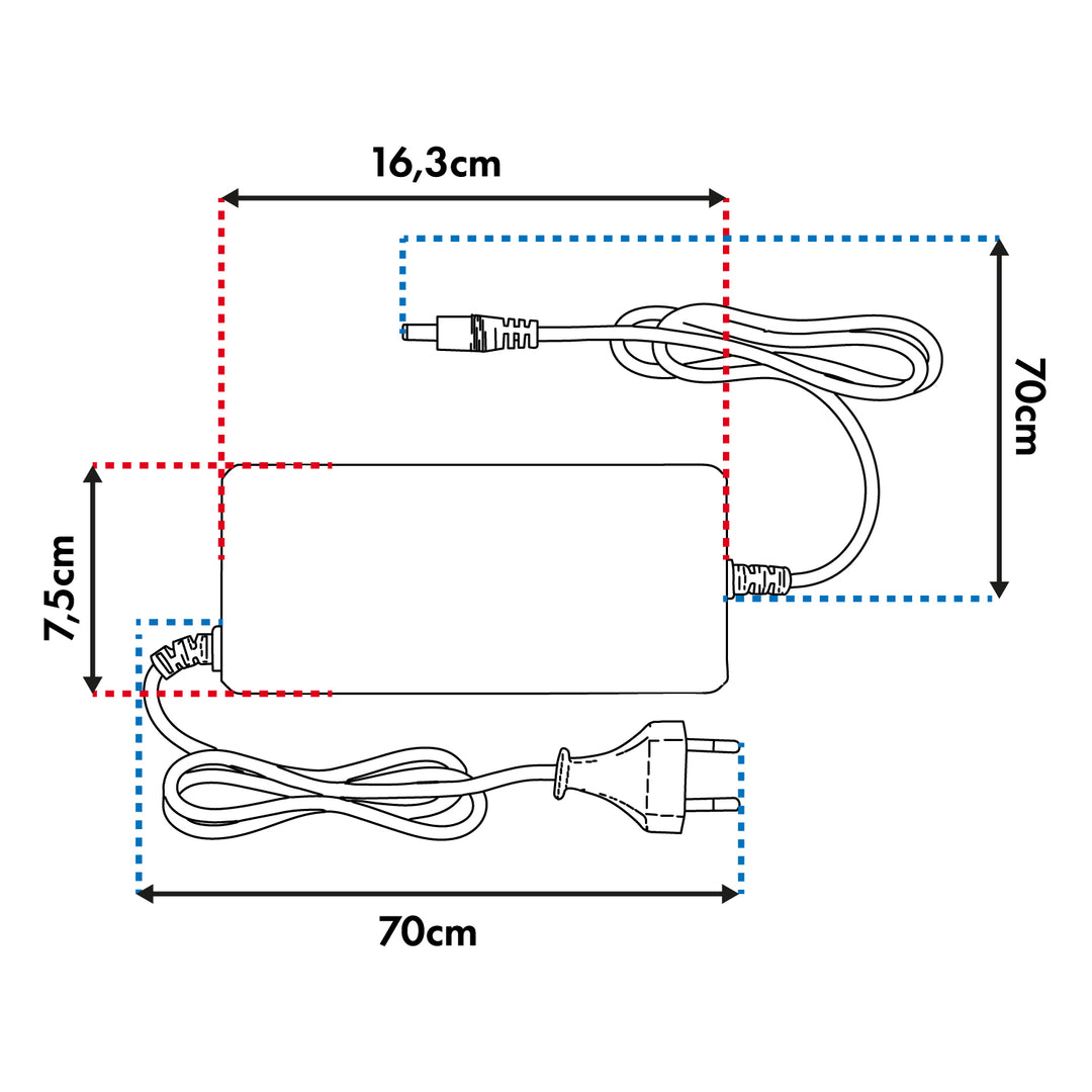 Maclean Energy Universal Charger / Power Supply, for scooters, 42V DC, 2A, Max 85W, Fast Charging, 6 plugs, MCE667