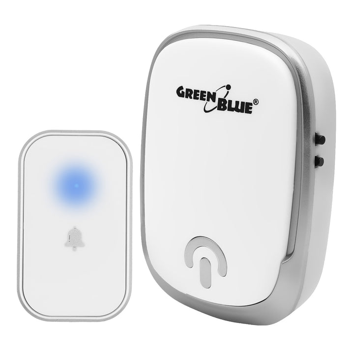 GreenBlue Wireless Doorbell, 38 melodies, 90 dB, white, range up to 200 m, GB404 W