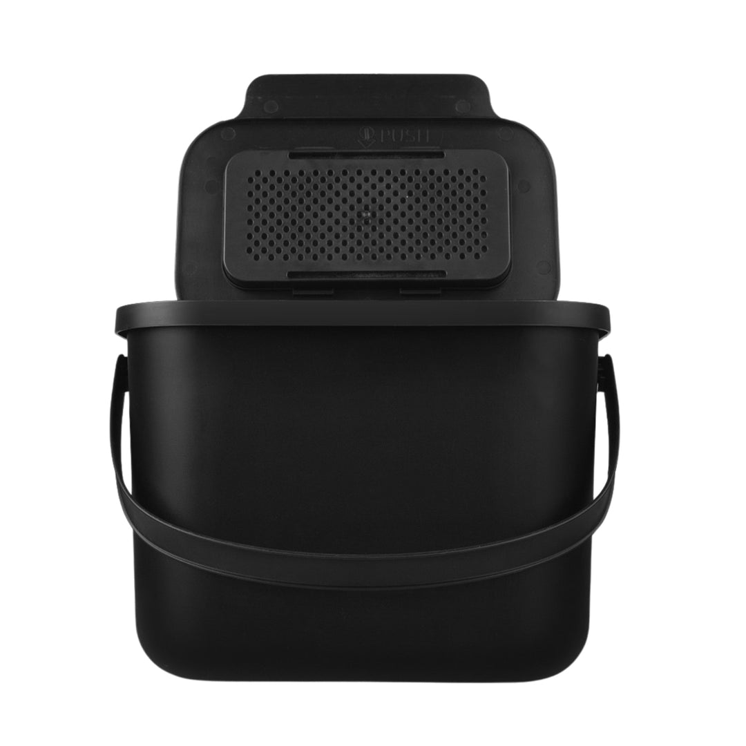 Bini Practic 6L Black Organic Waste Bin + 5x Practic Charcoal Filters