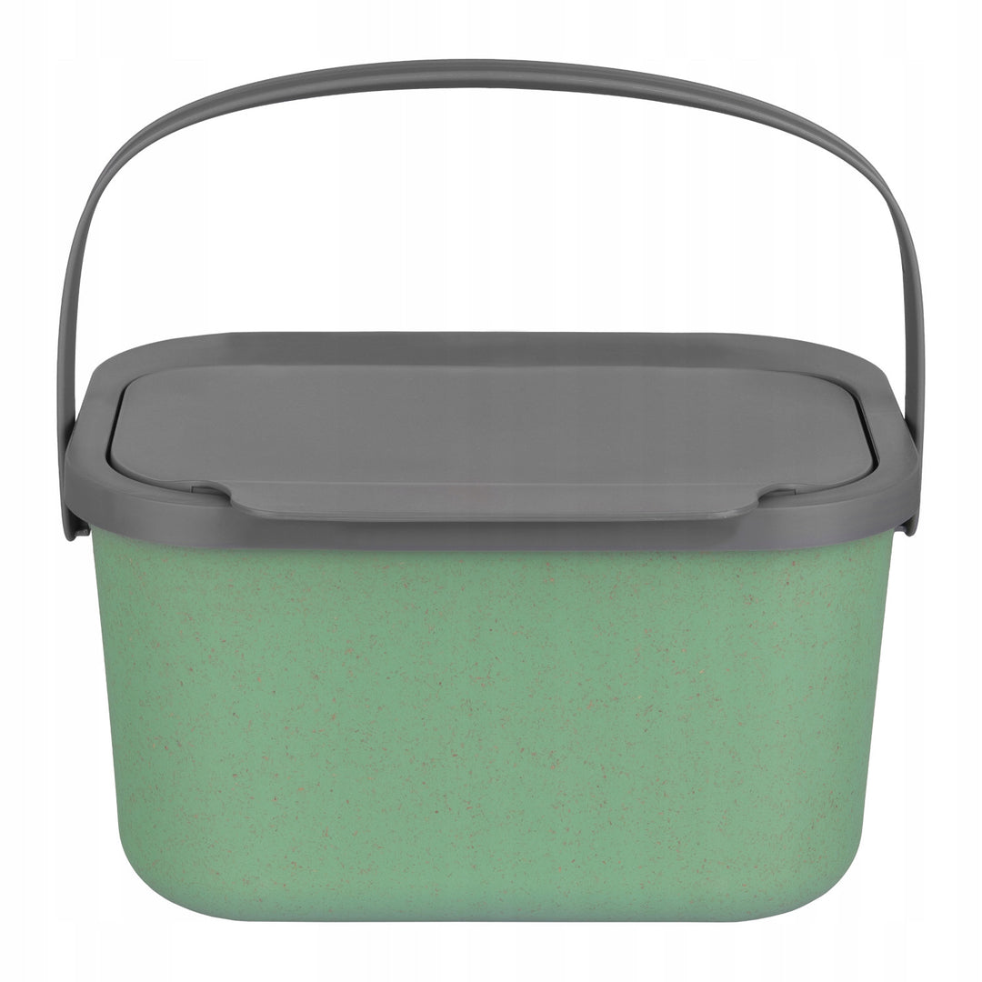 Bio-waste bin, 4.5-liter capacity, green with a gray lid, Mini Bini + 5 Practic charcoal filters