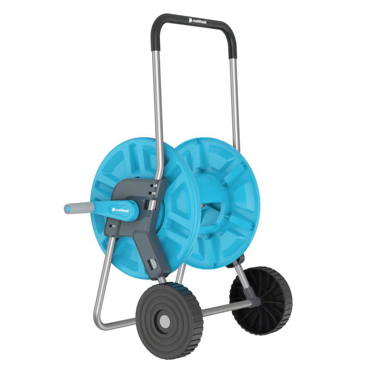 Cellfast Aluplus 1/2" 60m Hose Cart + Cellfast Green ATS2 1/2" 25m Garden Hose + Cellfast Basic 1/2" Straight Sprinkler Set